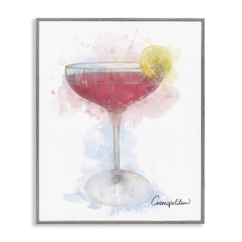 Stupell Soft Faded Cosmopolitan Framed Giclee Art Design By Matthew Piotrowicz - 11 x 14 - Grey