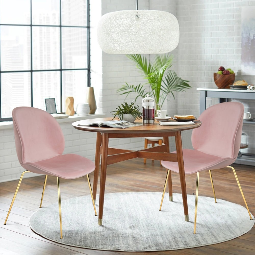 Suede pink best sale chair