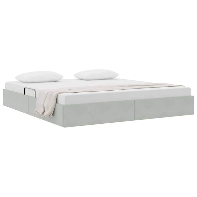 vidaXL Storage Bed with Mattress in Velvet