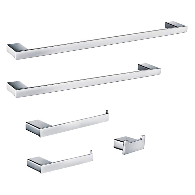 Kingston Brass Metzinger 5 Piece Bathroom Package with 24" Towel Bar, - Polished Chrome