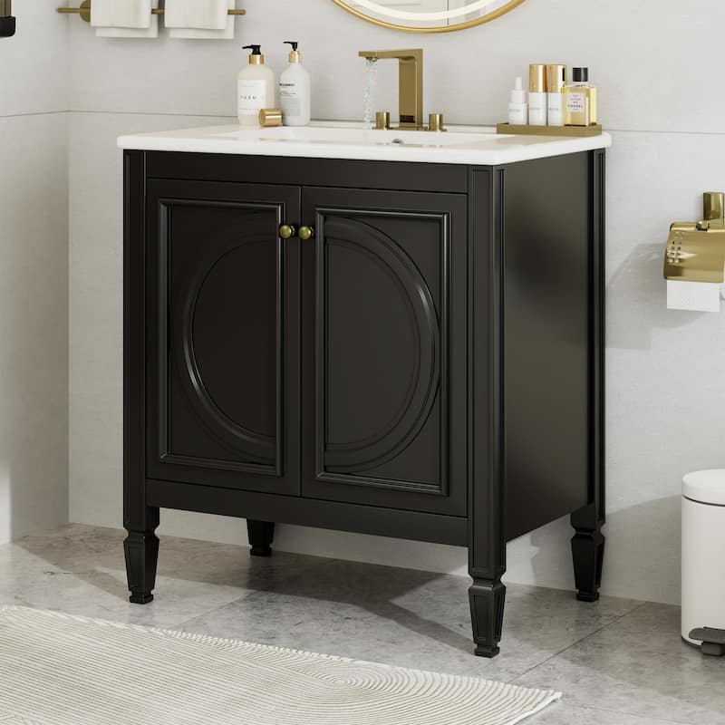 Bathroom Vanity with Sink, Storage Cabinet with Adjustable Shelves, Vanity Set with Soft Close Door and Drawer
