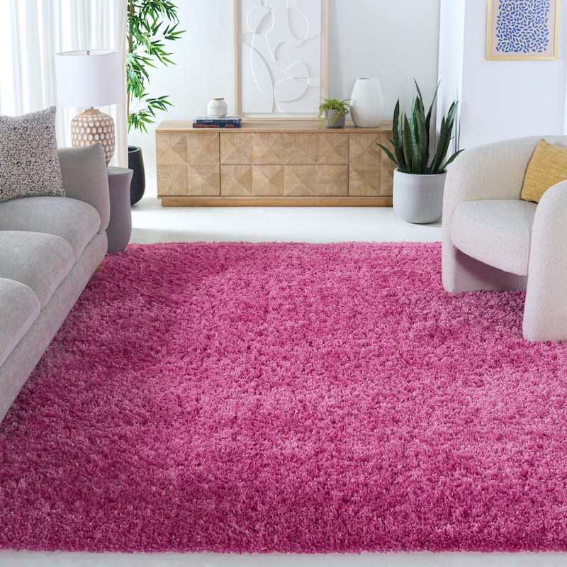 SAFAVIEH Fontana Shag Dagi Solid 2-inch Thick Rug - 9' x 12' - Pink