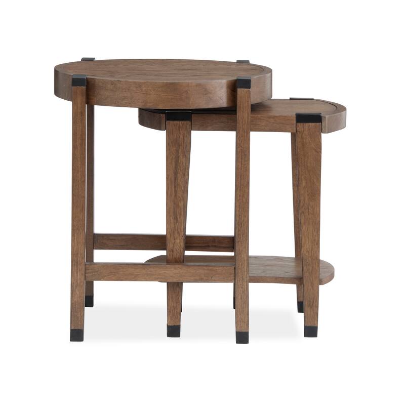 Magnussen Home Kaysen Wallaby and Matte Black Nesting End Table - 22''W x 22''D x 26''H