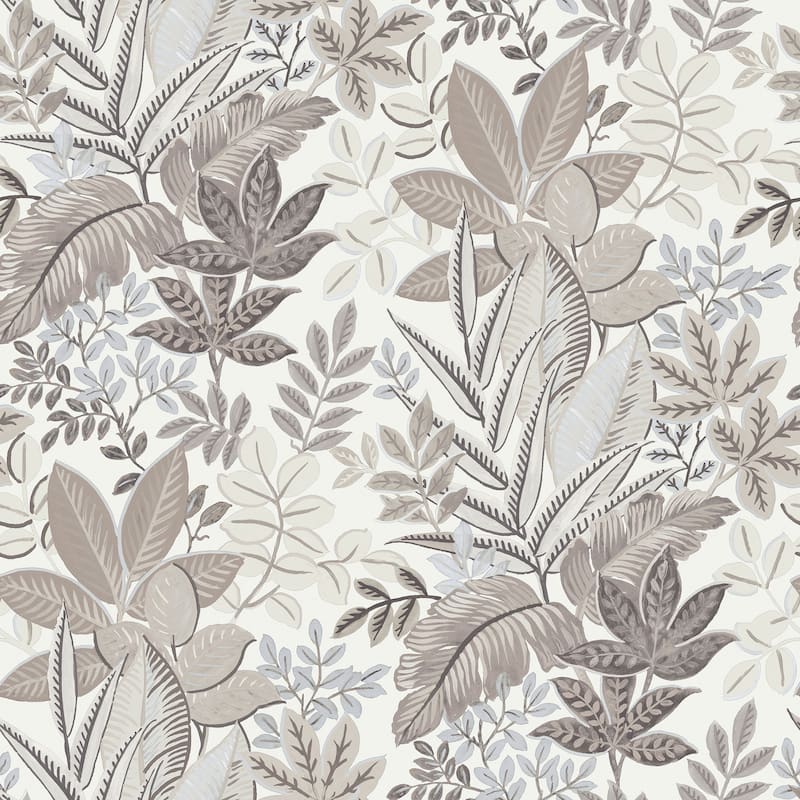 Galerie Wallcoverings Into The Wild Leaf Foliage Non-woven Metallic Wallpaper Roll - 33 feet x 21 inches - Beige