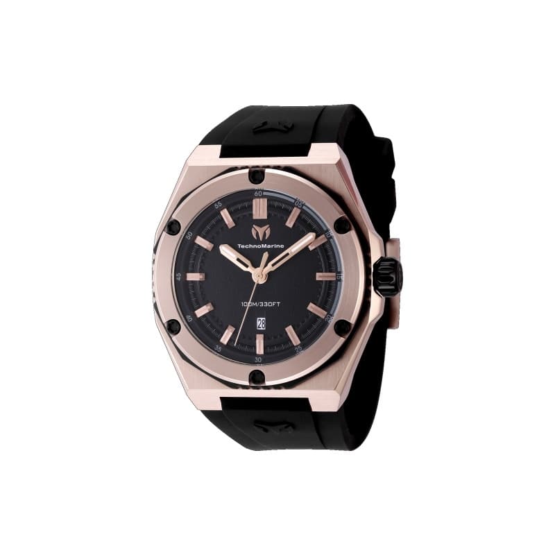 Technomarine Men's TM-416071 CORAL Quartz 3 Hand Black Dial Watch