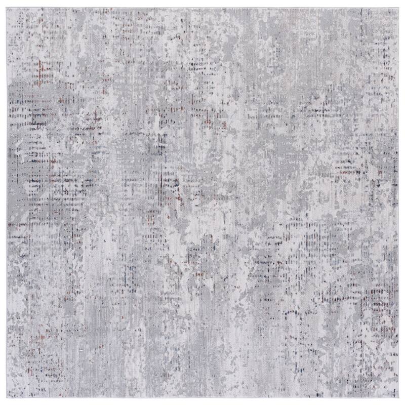 SAFAVIEH Elwood Miku Modern Abstract Rug - 6'5" Square - Grey/Ivory