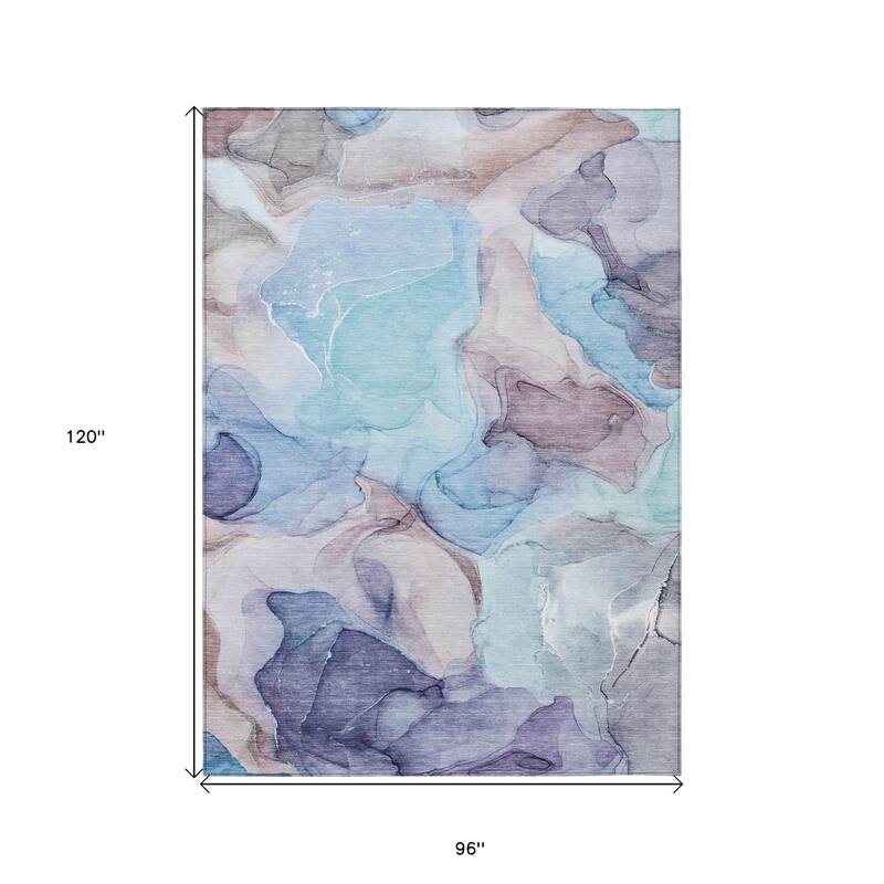 Dava Unique Abstract Weather Resistant Blended Style Outdoor Rug
