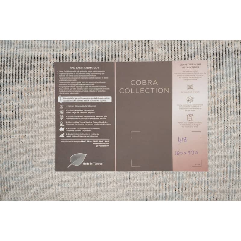 Machine Made Oriental Polyester Carpet Geometric Greys & Charcoal Distressed Area Rug - 7' 5'' X 5' 2''