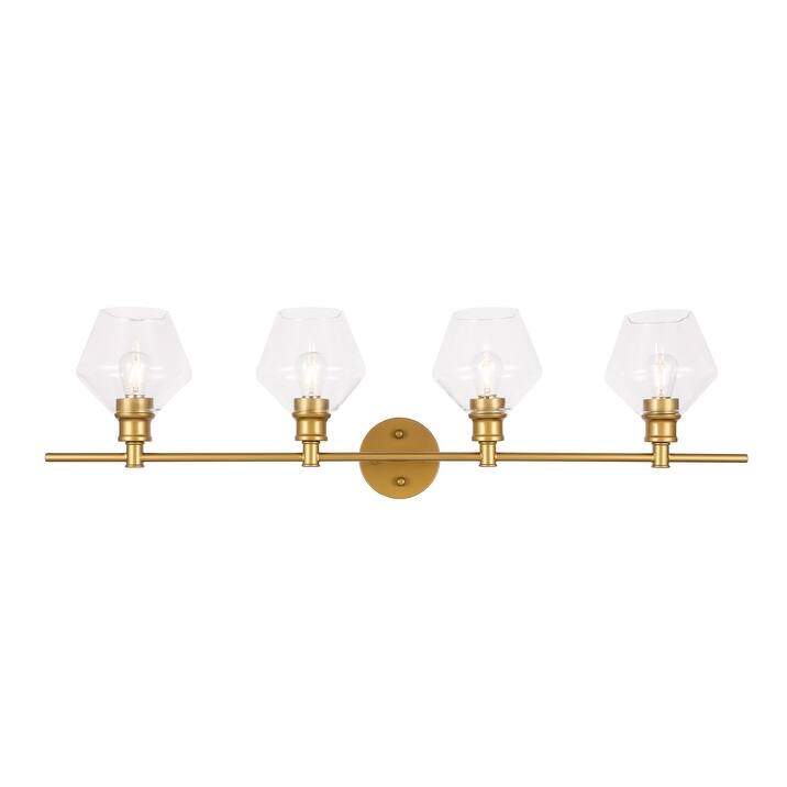 Gwyneth 4-light Clear Glass Wall Sconce - Brass