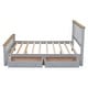 preview thumbnail 9 of 7, Queen Size Wood Platform Bed with Two Drawers and Wooden Slat Support,Gray+Natrual