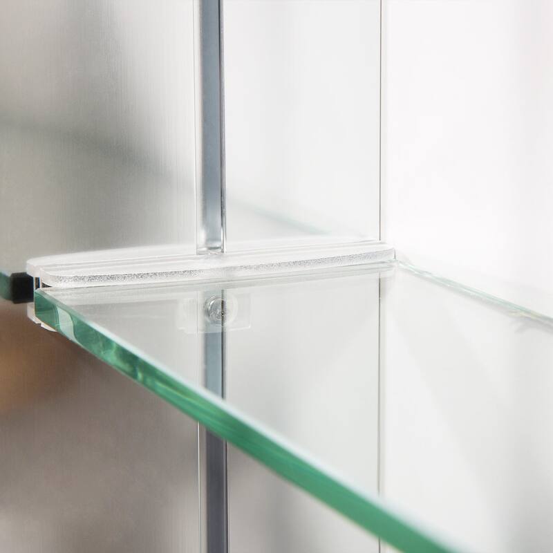 Rectangular Aluminum Recessed Mount/Surface Mount Medicine Cabinet with Mirror and Adjustable shelves