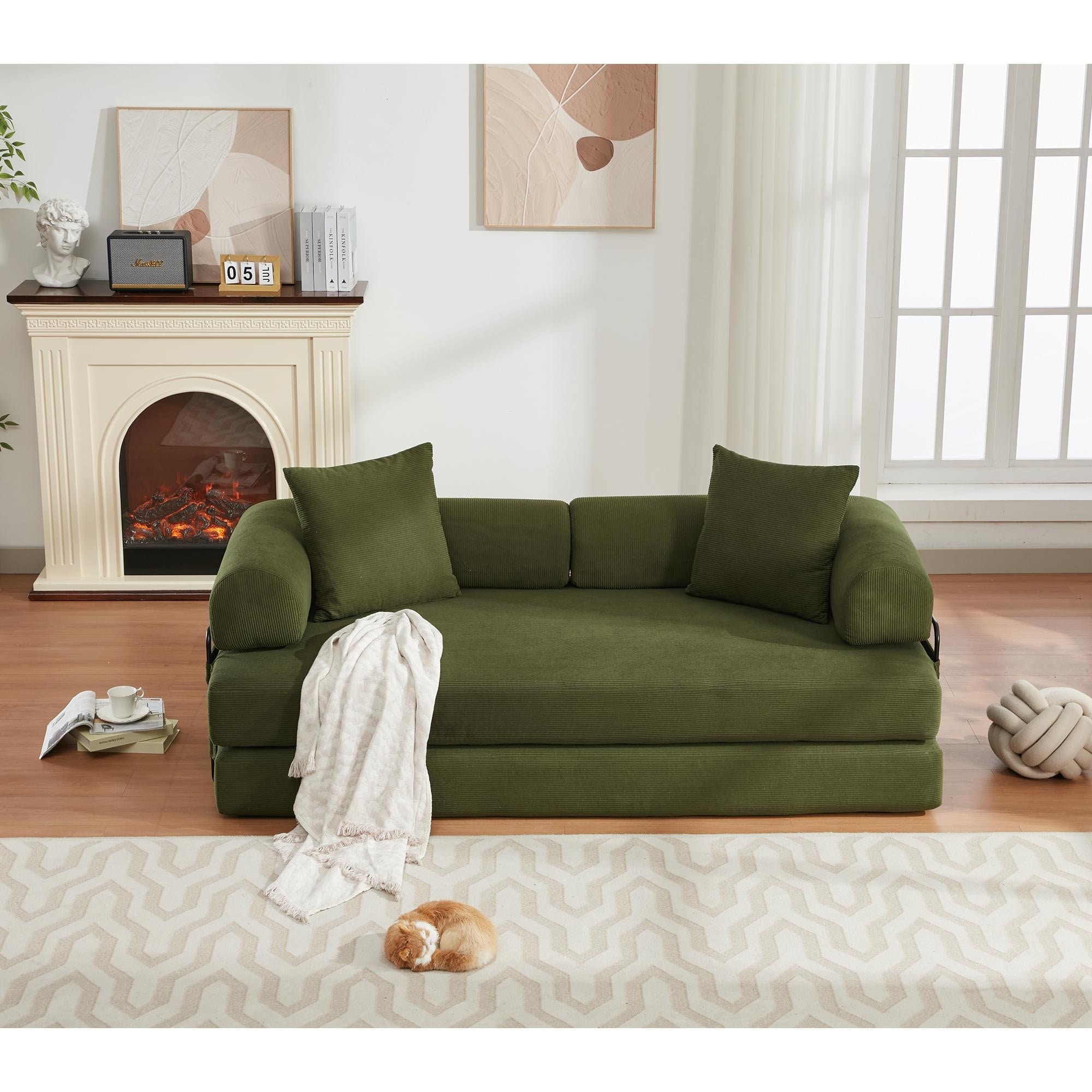 Folding Convertible Out Sleeper Sofa Bed,4-in-1 DIY Combination Convertible Sofa