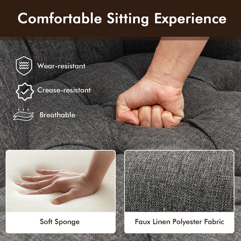 Gymax Set of 2 Upholstered Slipper Chairs Armless Accent Chairs w/
