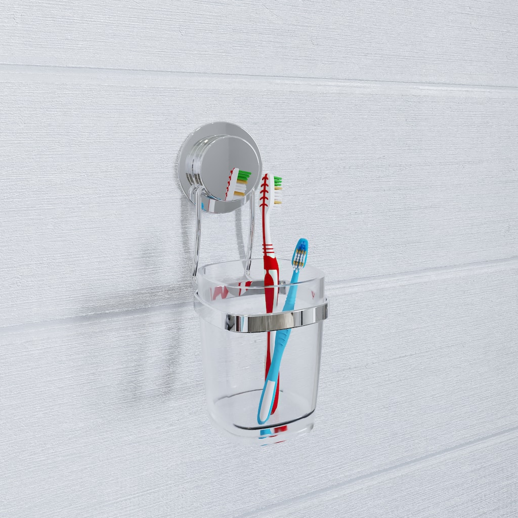 Croydex Stick 'n' Lock Adhesive Bathroom Tumbler & Holder