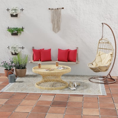 Sunbrella 16" x 16" Red Solid Outdoor Throw Pillow - Set of 2 - 16'' L x 16'' W x 4'' H