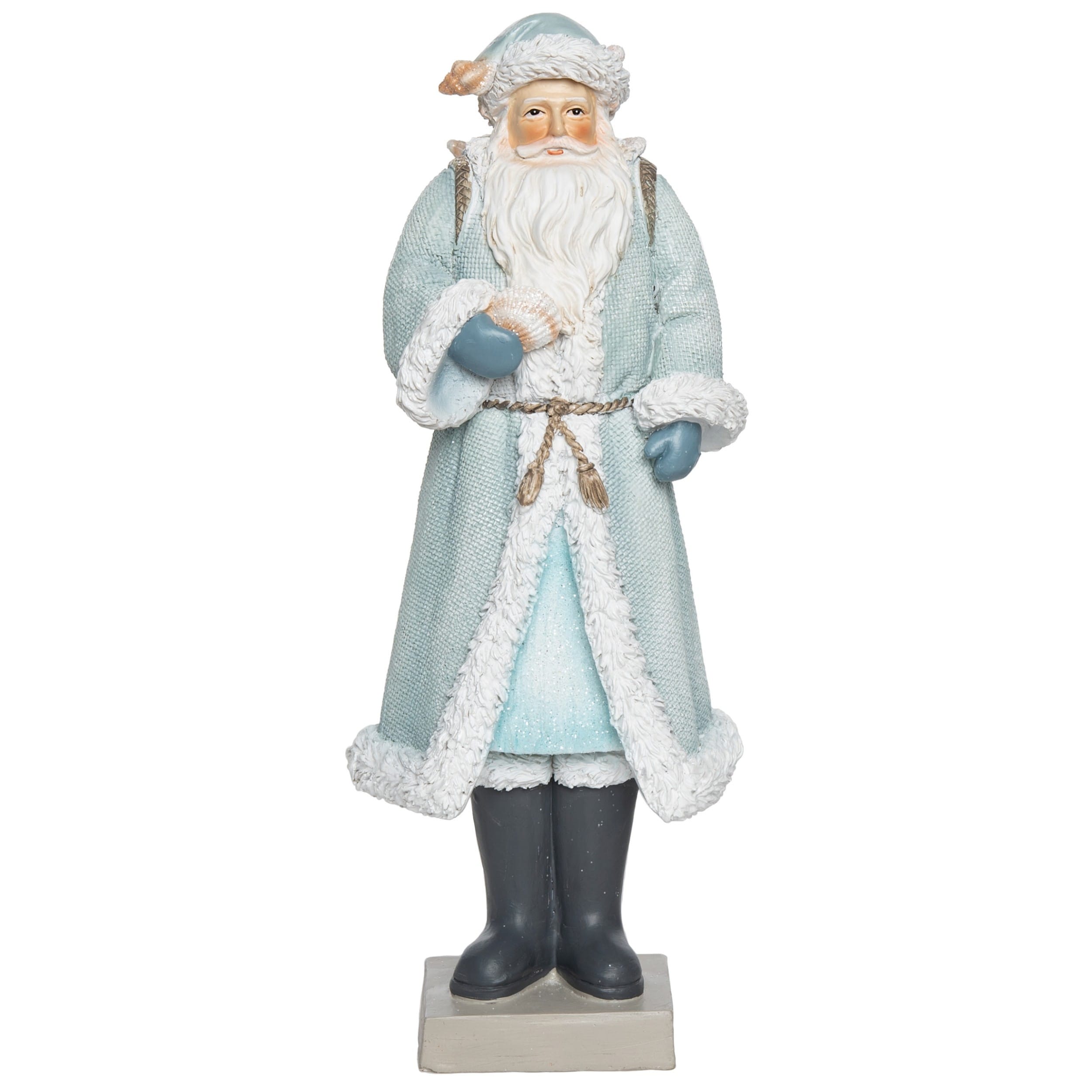 Resin Multicolored Christmas Coastal Santa Decor
