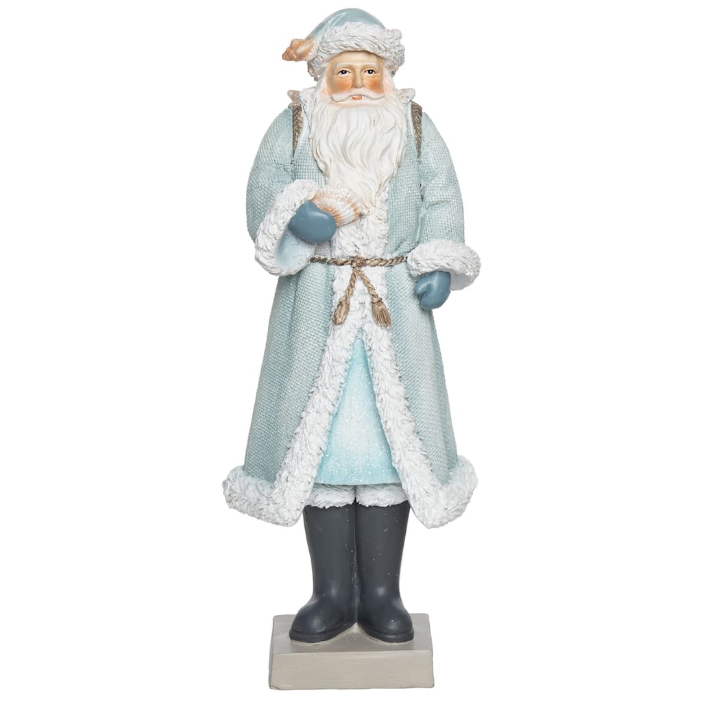 Transpac Resin 12 in. Multicolored Christmas Coastal Santa Decor