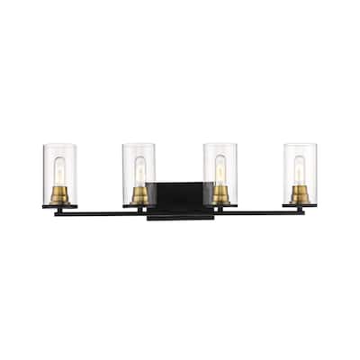 Millennium Lighting Burbank Bathroom Vanity Light in Matte Black/Heirloom Bronze- 4 Lights