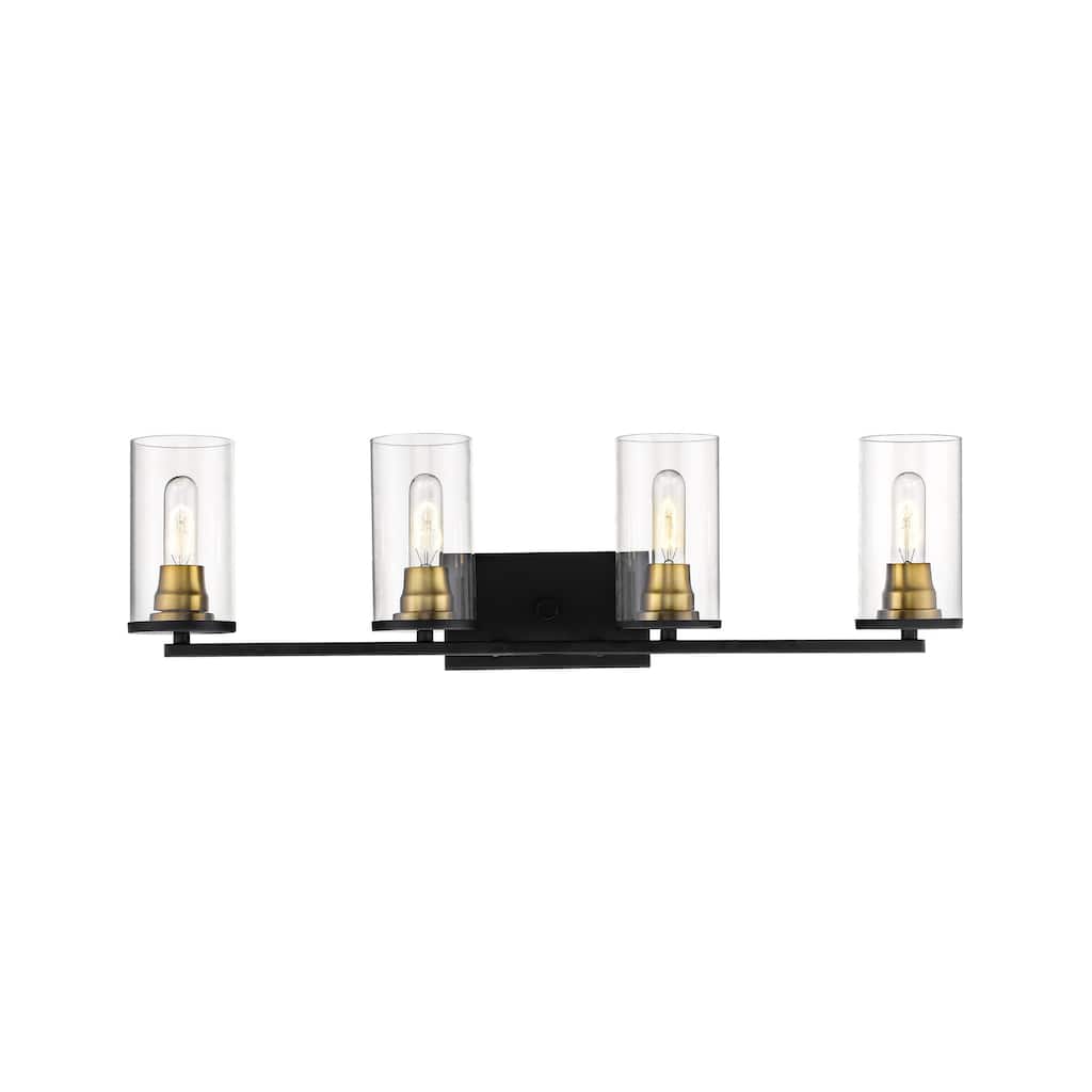 Millennium Lighting Burbank Bathroom Vanity Light in Matte Black/Heirloom Bronze- 4 Lights