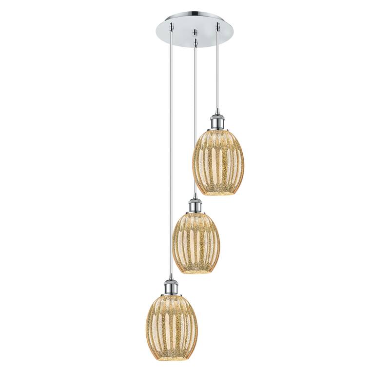 Innovations Lighting Endless Possibilities Ballston - Preston - 3 Light 13" Bulb Shade Cord Hung Multi Pendant - Mercury/Polished Chrome
