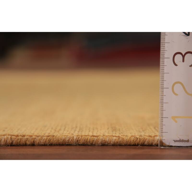 Yellow Gabbeh Oriental Area Rug Hand-Knotted Wool Carpet - 3'11" x 8'0"
