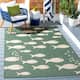 SAFAVIEH Courtyard Illa Indoor/ Outdoor Waterproof Patio Backyard Rug - 9' x 12' - Dark Green/Ivory
