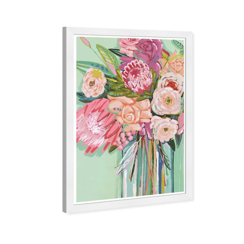 Wynwood Studio Prints Floral and Botanical Springtime Florals Pink and Modern & Contemporary Wall Art Canvas Print