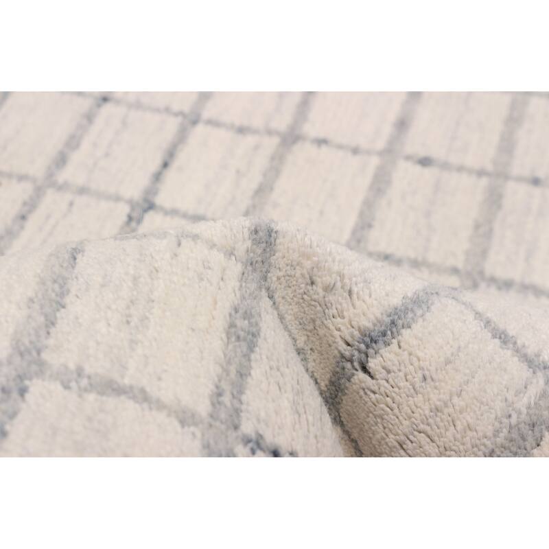 ECARPETGALLERY Hand Loomed Kashkuli Gabbeh Ivory Wool Rug - 5'7 x 7'9