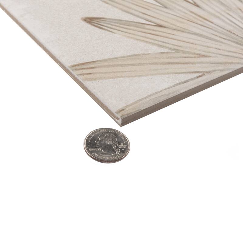 Merola Tile Nusa Botanic Taupe 9-3/4" x 9-3/4" Porcelain Floor and Wall Tile