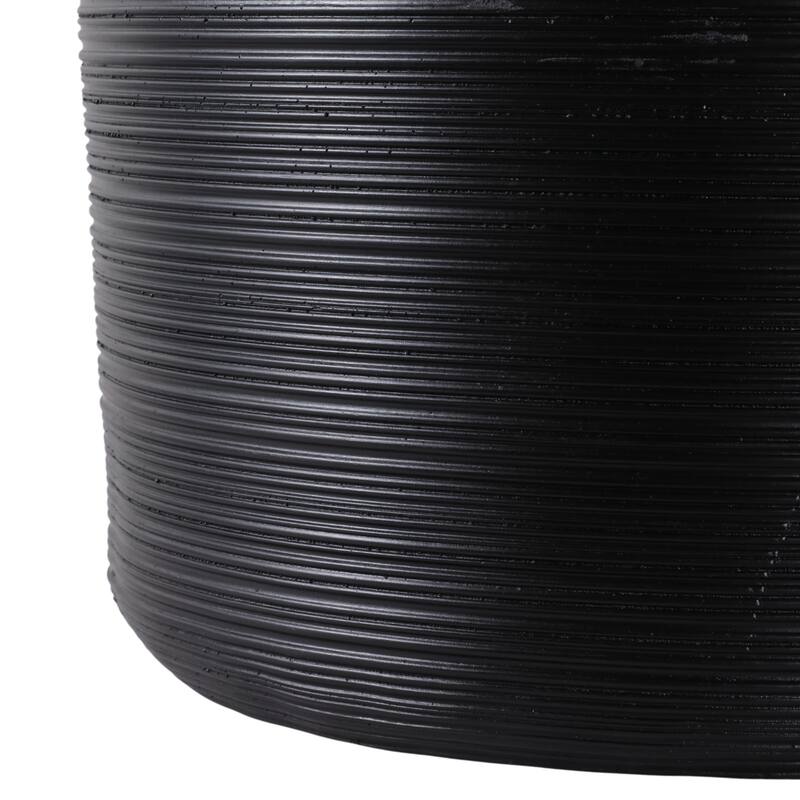 Polyresin Planter Ribbed Texture Home Use (Set of 2) - 21", 19" Black - 21" x 21" x 21"