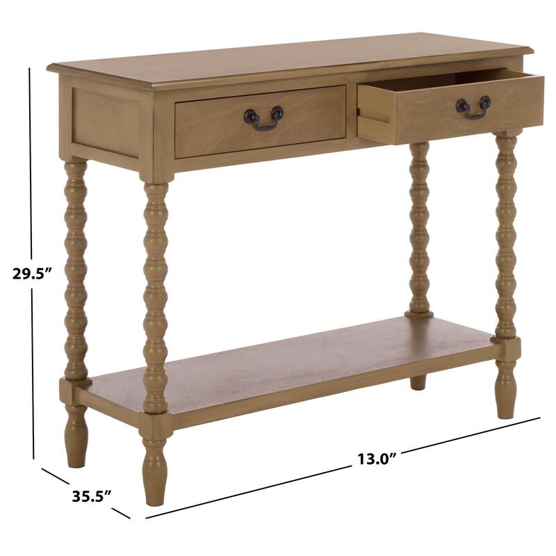 SAFAVIEH Henretta 2-Drawer Console Table - 35.5" W x 13" L x 29.5" H - 35.5" W x 13" L x 29.5" H - 36"W x 13"D x 30"H