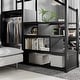 preview thumbnail 79 of 98, Metal Loft Bed with Wooden Stairs Built-in Storage Shelves and Wardrobe, High Loft Bed Frame with Side Grid Storage Rack