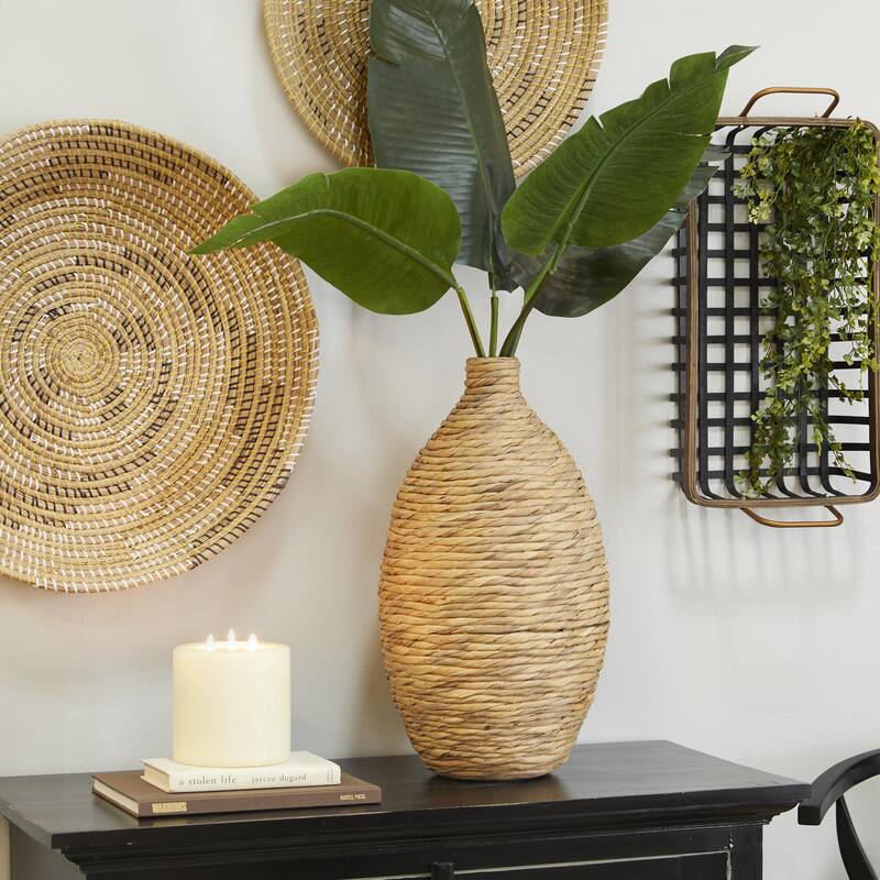 Seagrass Handmade Woven Decorative Vase - Brown - Roche River Decor