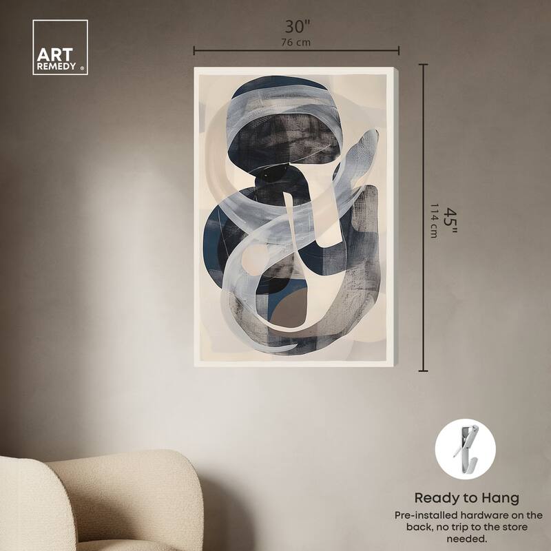Art Remedy Slither Gallery Wrapped Abstract Shapes 1 Piece Canvas Wall Art