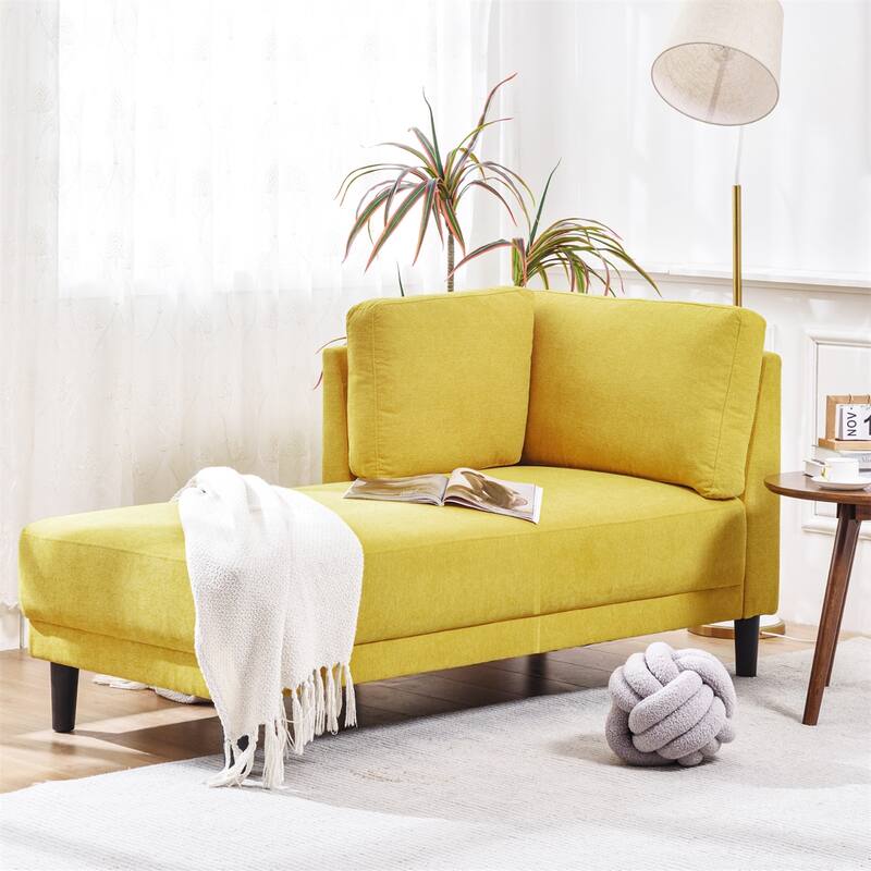 65" Upholstered Chaise Lounge, Sleeper Sofa, Solid Wood Sofa Bed