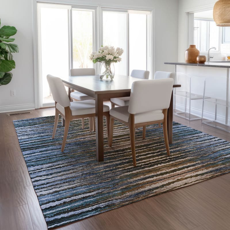 Vara Stripe Low Maintenance Classic Elegance Outdoor Rug