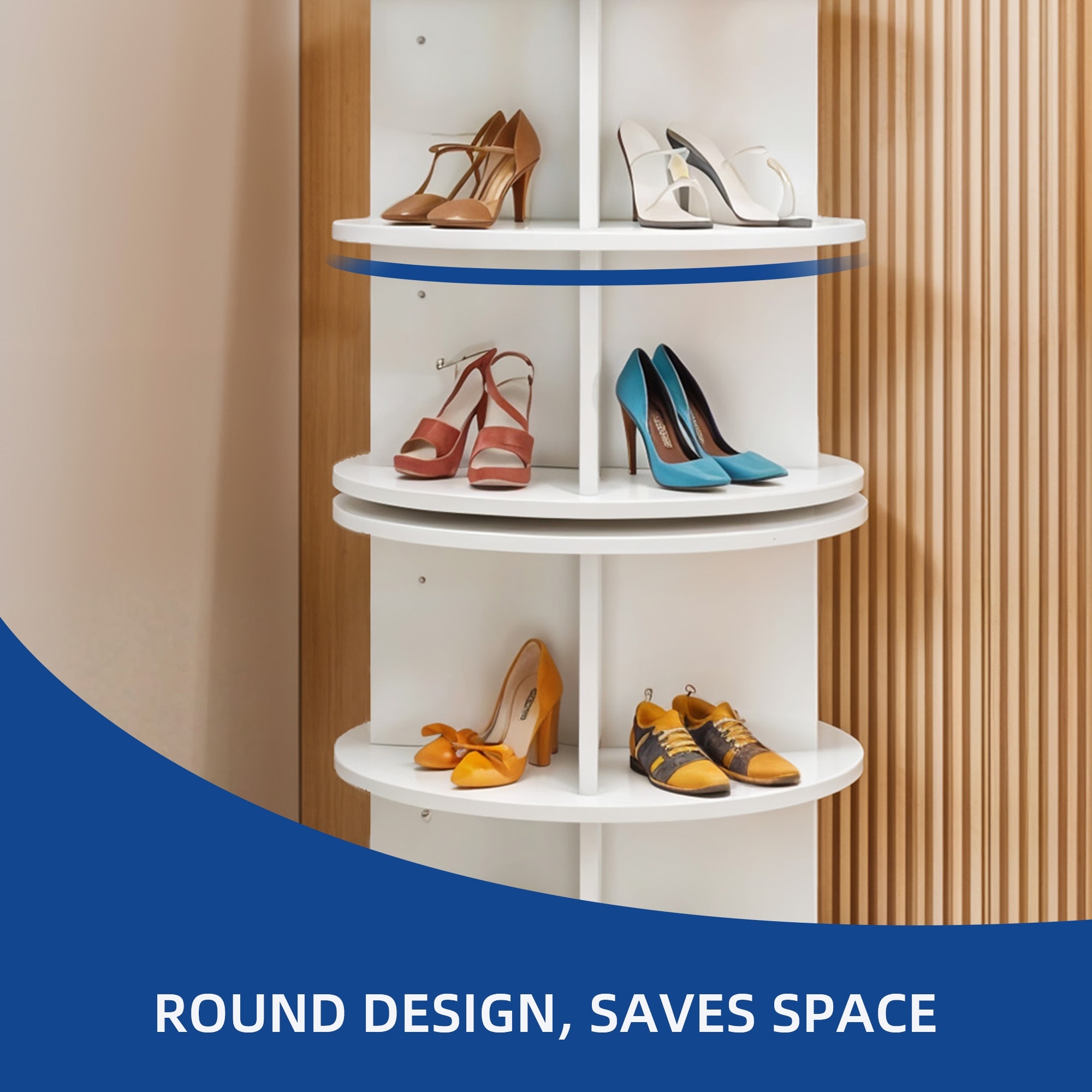 Moasis Rotating Shoe Rack 6-Tier Revolving 24 Pairs Shoe Storage