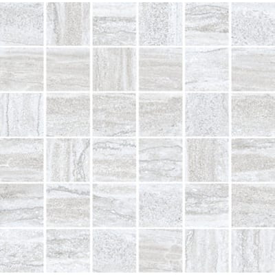 Arenza 12x12 Light Gray Porcelain Mosaic Square Stone Look Wall and Floor Tile (10.66 sq ft/case) - 11 Pack
