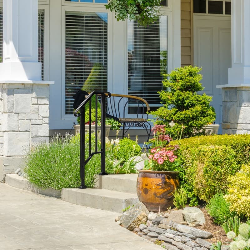 Black Outdoor Iron Handrail - 23.22'' x 44.88''