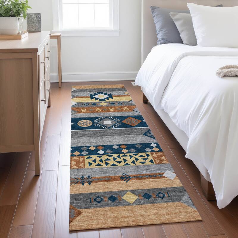 Machine Washable Indoor/ Outdoor Global Tuca Chantille Rug