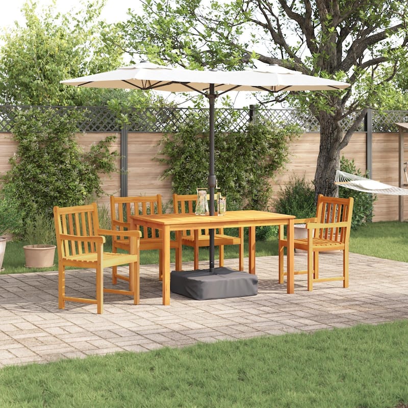 vidaXL Dining Table Set Set of 5 Brown Solid Acacia wood Durable - 55.1 x 31.5 x 29.1