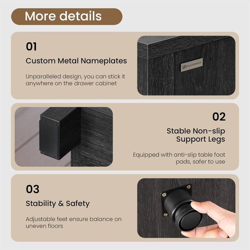 Fluted Bedroom Dresser Drawers TV Stand Drawer Organizer