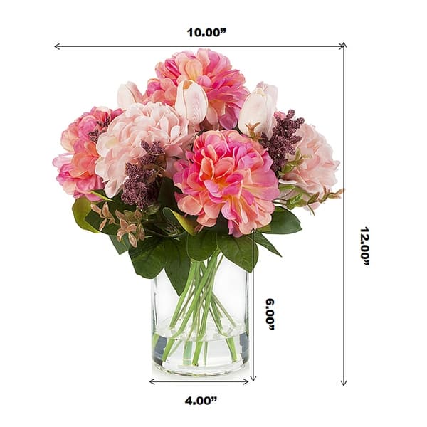 Enova Home Mixed Real Touch Tulip and Dahlia Artificial Flowers ...