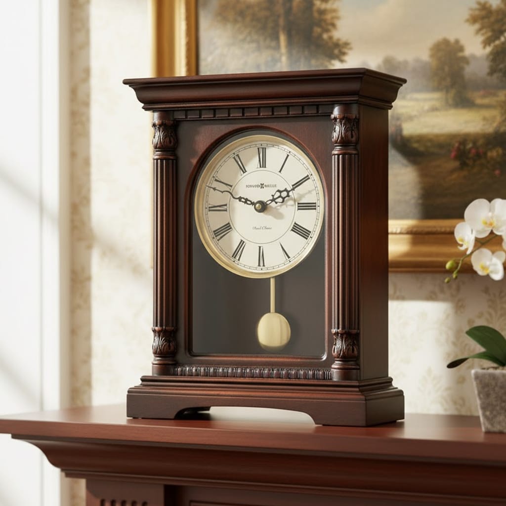 Howard Miller Wood Grandfather-style Chiming Mantel Clock