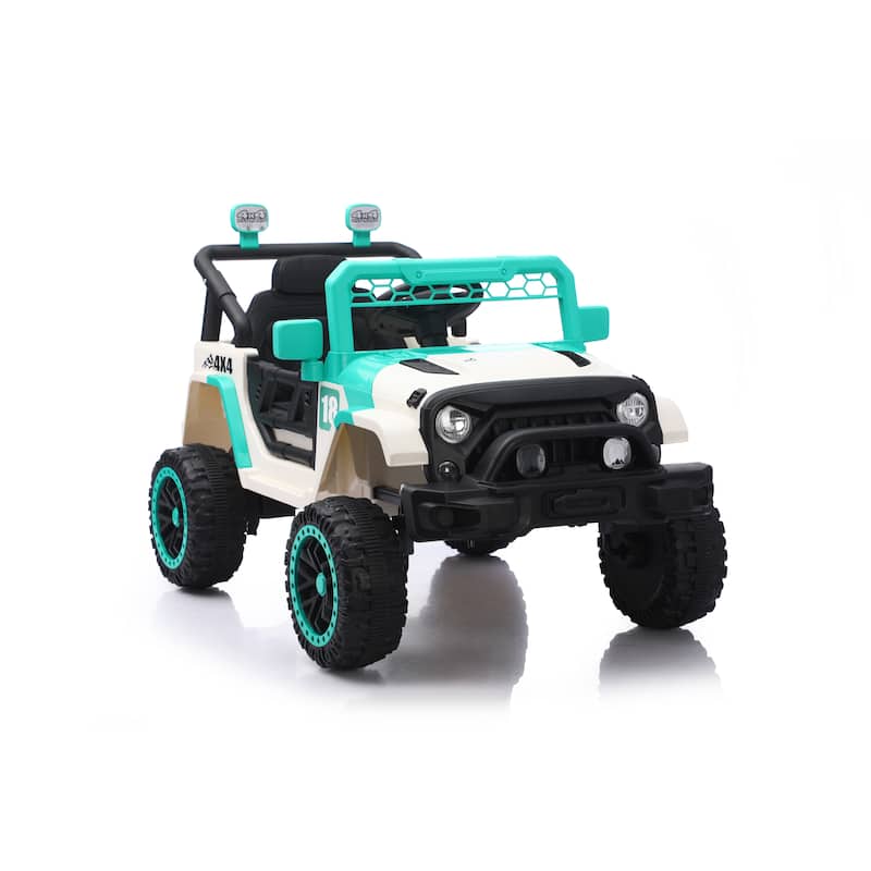 12V Ride on Car with Parent Remote Control, Toddler Electric Car with Spring Suspension, LED Lights & Music Player