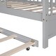 preview thumbnail 33 of 33, House Bed with Trundle Bed and Shelf, Wooden Platform Bed Frame with Full Length Guardrail and Roof
