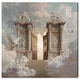 preview thumbnail 1 of 10, Heavens Gates Christian Decor Canvas Print by Art Remedy 12" x 12"