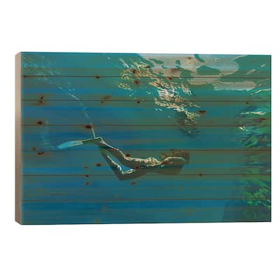Mouros Blue Print On Wood by Antoine Renault - Multi-Color