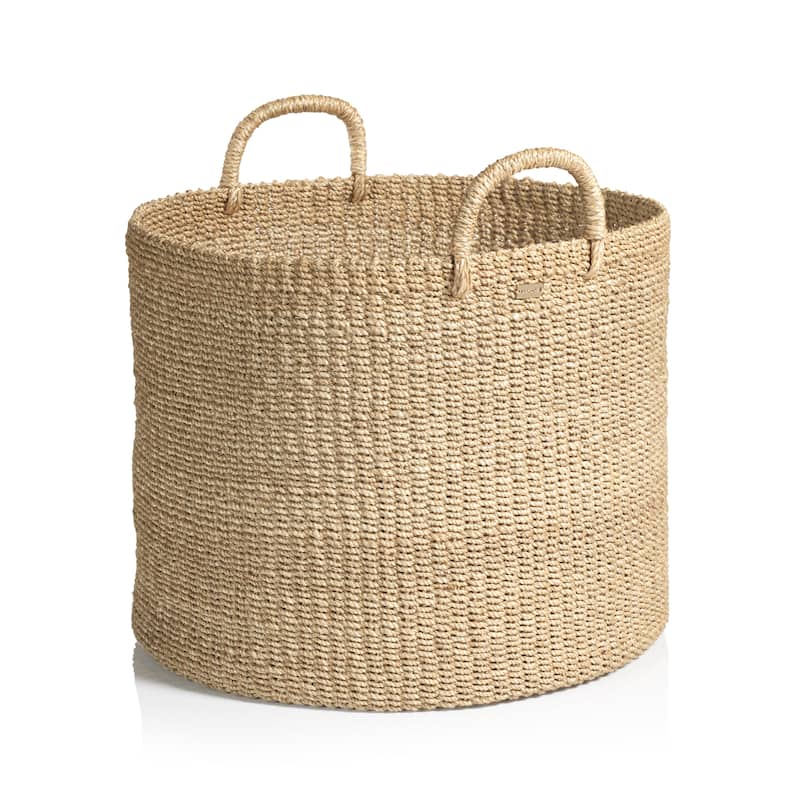 Lucena Abaca Basket/Hamper - 16" x 16" x 13"
