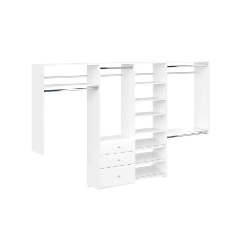 Easy Track Dual Tower Deluxe Closet Kit - White